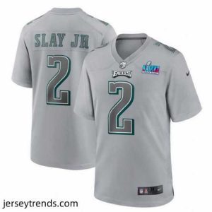Suave Toddler Philadelphia Eagles 2 Darius Slay Jr  Grey Super Bowl LVII Patch Atmosphere Fashion Stitched Game Jersey