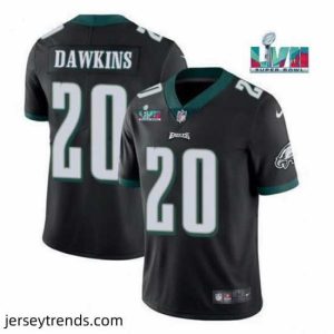 Enchanting Toddler Philadelphia Eagles 20 Brian Dawkins Black Super Bowl LVII Patch Vapor Untouchable Limited Stitched Jersey