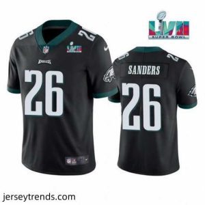 Magnificent Toddler Philadelphia Eagles 26 Miles Sanders Black Super Bowl LVII Patch Vapor Untouchable Limited Stitched Jersey
