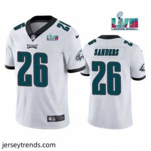 Brilliant Toddler Philadelphia Eagles 26 Miles Sanders White Super Bowl LVII Patch Vapor Untouchable Limited Stitched Jersey