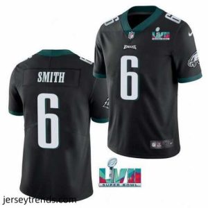 Brilliant Toddler Philadelphia Eagles 6 DeVonta Smith Black Super Bowl LVII Patch Vapor Untouchable Limited Stitched Jersey