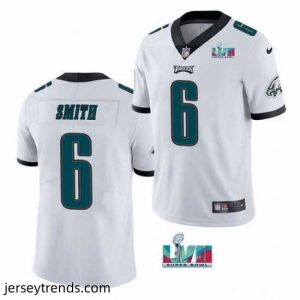 Radiant Toddler Philadelphia Eagles 6 DeVonta Smith White Super Bowl LVII Patch Vapor Untouchable Limited Stitched Jersey