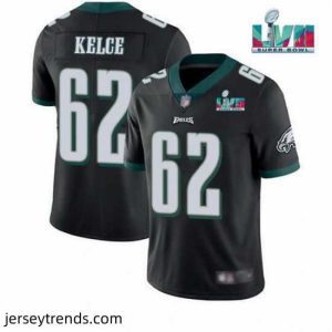 Brilliant Toddler Philadelphia Eagles 62 Jason Kelce Black Super Bowl LVII Patch Vapor Untouchable Limited Stitched Jersey