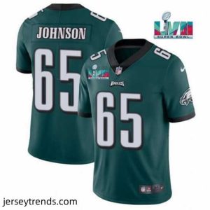 Captivating Toddler Philadelphia Eagles 65 Lane Johnson Green Super Bowl LVII Patch Vapor Untouchable Limited Stitched Jersey