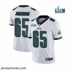 Magnificent Toddler Philadelphia Eagles 65 Lane Johnson White Super Bowl LVII Patch Vapor Untouchable Limited Stitched Jersey