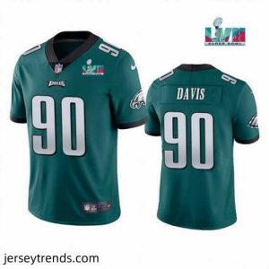 Exquisite Toddler Philadelphia Eagles 90 Jordan Davis Green Super Bowl LVII Patch Vapor Untouchable Limited Stitched Jersey