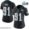 Brilliant Toddler Philadelphia Eagles 91 Fletcher Cox Black Super Bolw LVII Patch Vapor Untouchable Limited Stitched Football Jersey