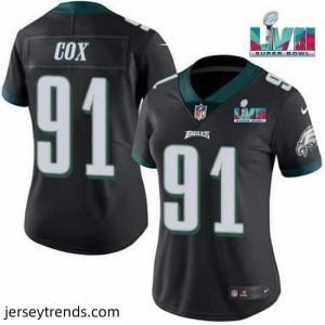 Brilliant Toddler Philadelphia Eagles 91 Fletcher Cox Black Super Bolw LVII Patch Vapor Untouchable Limited Stitched Football Jersey
