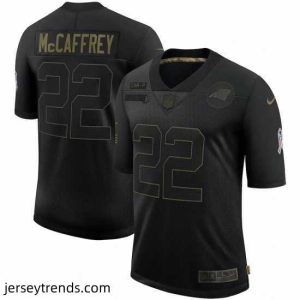 Brilliant Men's Carolina Panthers #22 Christian McCaffrey Black Nike 2020 Salute To Service Limited Jersey