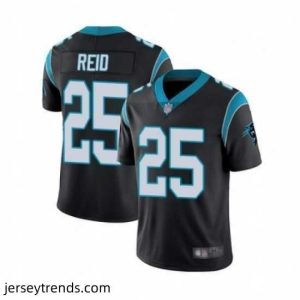 Suave Mens Carolina Panthers 25 Eric Reid Black Team Color Vapor Untouchable Limited Player Football Jersey