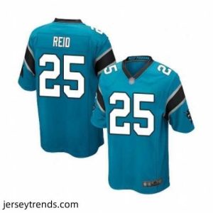 Exquisite Mens Carolina Panthers 25 Eric Reid Game Blue Alternate Football Jersey