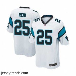 Brilliant Mens Carolina Panthers 25 Eric Reid Game White Football Jersey