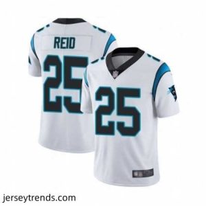 Striking Mens Carolina Panthers 25 Eric Reid White Vapor Untouchable Limited Player Football Jersey