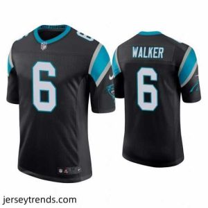 Exquisite Men's Carolina Panthers #6 P.J. Walker Vapor Limited Black Nike Jersey