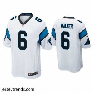 Captivating Men's Carolina Panthers #6 P.J. Walker White Game Nike Jersey