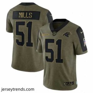 Captivating Men's Carolina Panthers Sam Mills Nike Olive 2021 Salute To Service Retired Player Limited Jersey