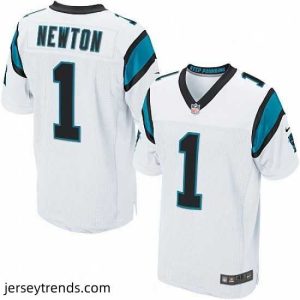 Radiant Mens Nike Carolina Panthers 1 Cam Newton Elite White NFL Jersey