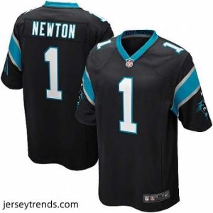 Brilliant Mens Nike Carolina Panthers 1 Cam Newton Game Black Team Color NFL Jersey