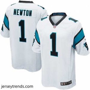 Brilliant Mens Nike Carolina Panthers 1 Cam Newton Game White NFL Jersey