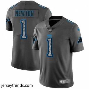 Brilliant Mens Nike Carolina Panthers 1 Cam Newton Gray Static Vapor Untouchable Limited NFL Jersey