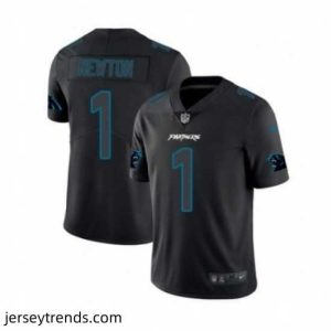 Magnificent Mens Nike Carolina Panthers 1 Cam Newton Limited Black Rush Impact NFL Jersey