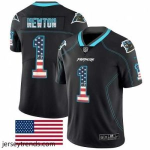Enchanting Mens Nike Carolina Panthers 1 Cam Newton Limited Black Rush USA Flag NFL Jersey