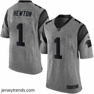 Radiant Mens Nike Carolina Panthers 1 Cam Newton Limited Gray Gridiron NFL Jersey