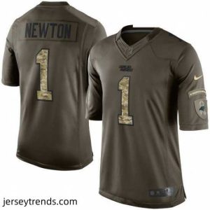 Suave Mens Nike Carolina Panthers 1 Cam Newton Limited Green Salute to Service NFL Jersey