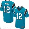 Captivating Mens Nike Carolina Panthers 12 DJ Moore Elite Blue Alternate NFL Jersey