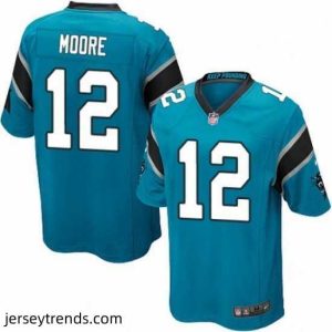 Enchanting Mens Nike Carolina Panthers 12 DJ Moore Game Blue Alternate NFL Jersey