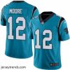 Suave Mens Nike Carolina Panthers 12 DJ Moore Limited Blue Rush Vapor Untouchable NFL Jersey