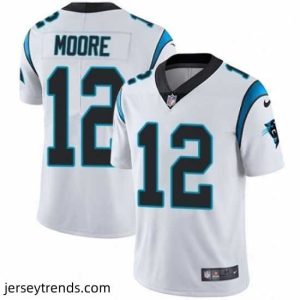 Magnificent Mens Nike Carolina Panthers 12 DJ Moore White Vapor Untouchable Limited Player NFL Jersey