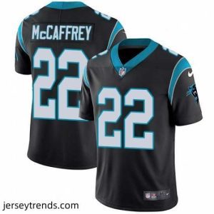 Striking Mens Nike Carolina Panthers 22 Christian McCaffrey Black Team Color Vapor Untouchable Limited Player NFL Jersey
