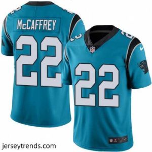 Exquisite Mens Nike Carolina Panthers 22 Christian McCaffrey Blue Alternate Vapor Untouchable Limited Player NFL Jersey