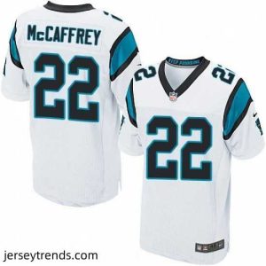 Magnificent Mens Nike Carolina Panthers 22 Christian McCaffrey Elite White NFL Jersey
