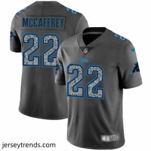 Magnificent Mens Nike Carolina Panthers 22 Christian McCaffrey Gray Static Vapor Untouchable Limited NFL Jersey