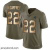 Suave Mens Nike Carolina Panthers 22 Christian McCaffrey Limited OliveGold 2017 Salute to Service NFL Jersey