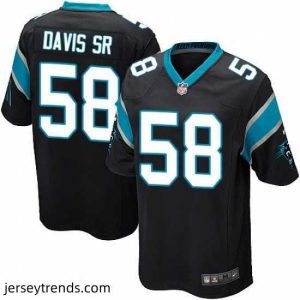 Captivating Mens Nike Carolina Panthers 58 Thomas Davis Game Black Team Color NFL Jersey