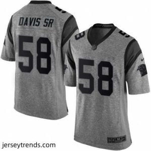 Radiant Mens Nike Carolina Panthers 58 Thomas Davis Limited Gray Gridiron NFL Jersey