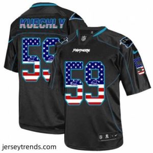 Exquisite Mens Nike Carolina Panthers 59 Luke Kuechly Elite Black USA Flag Fashion NFL Jersey