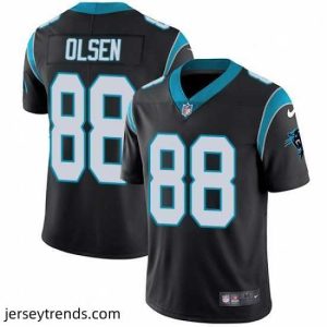 Exquisite Mens Nike Carolina Panthers 88 Greg Olsen Black Team Color Vapor Untouchable Limited Player NFL Jersey