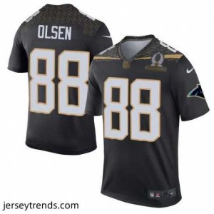 Brilliant Mens Nike Carolina Panthers 88 Greg Olsen Elite Black Team Irvin 2016 Pro Bowl NFL Jersey