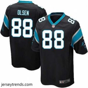 Exquisite Mens Nike Carolina Panthers 88 Greg Olsen Game Black Team Color NFL Jersey