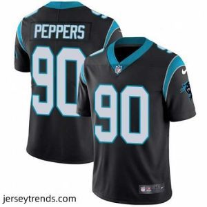 Brilliant Mens Nike Carolina Panthers 90 Julius Peppers Black Team Color Vapor Untouchable Limited Player NFL Jersey