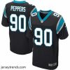 Radiant Mens Nike Carolina Panthers 90 Julius Peppers Elite Black Team Color NFL Jersey