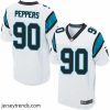 Brilliant Mens Nike Carolina Panthers 90 Julius Peppers Elite White NFL Jersey