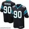 Captivating Mens Nike Carolina Panthers 90 Julius Peppers Game Black Team Color NFL Jersey