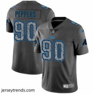 Brilliant Mens Nike Carolina Panthers 90 Julius Peppers Gray Static Vapor Untouchable Limited NFL Jersey