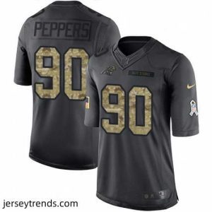 Brilliant Mens Nike Carolina Panthers 90 Julius Peppers Limited Black 2016 Salute to Service NFL Jersey
