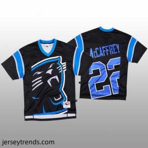 Radiant NFL Carolina Panthers 22 Christian McCaffrey Black Mitchell  26 Nell Big Face Fashion Limited NFL Jersey